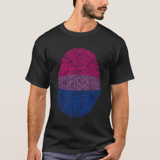 Finger Print DNA Support Lgbt LGBTQ Biual Flag T-Shirt