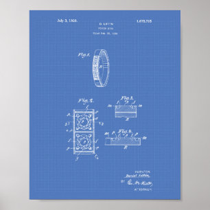 Finger Ring 1928 Patent Kunst Blaupause Poster