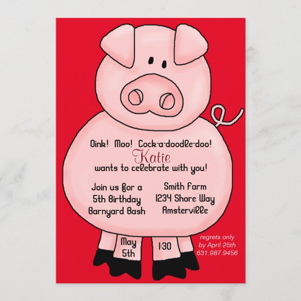 Schwein Einladungen Zazzle.de