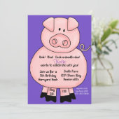 Finger-Schwein-Einladung Einladung (Stehend Vorderseite)