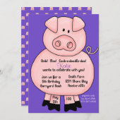 Finger-Schwein-Einladung Einladung (Vorne/Hinten)