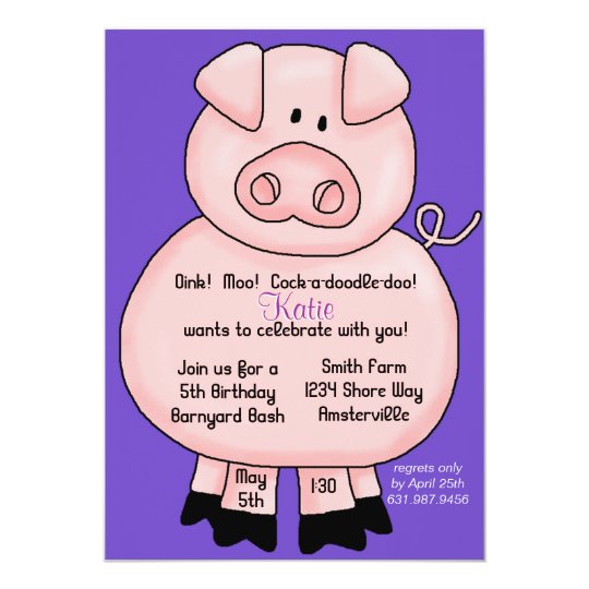 FingerSchweinEinladung Karte Zazzle