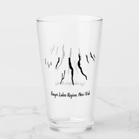 Finger-Seen-Region, NY Beverage Glass Glas (Vorderseite)