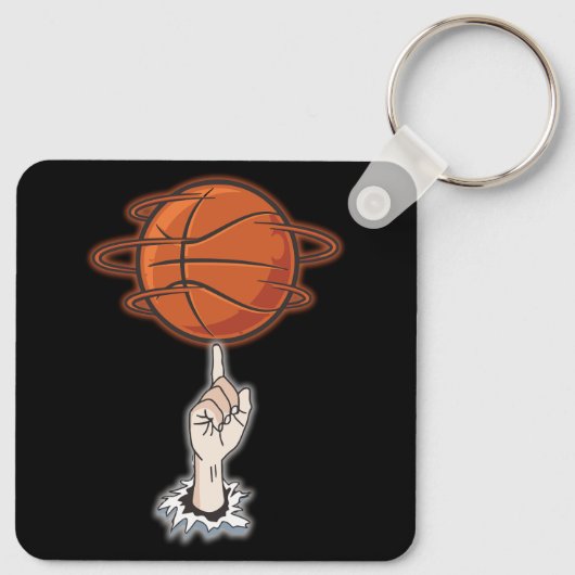 Finger Spin Basketball Player Transition Tricks Ba Schlüsselanhänger (Rückseite)