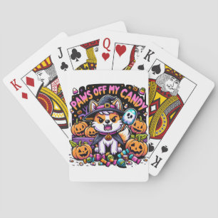 Finger weg von meinen Süßigkeiten, süße Halloween- Spielkarten