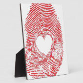 Fingerabdruck am Herzen Fotoplatte (Seite)