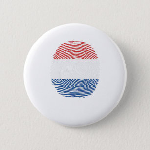 Fingerabdruck auf der Flagge der Niederlande Button