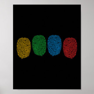 Fingerabdruck Autismus-Bewusstsein Neurodiversität Poster