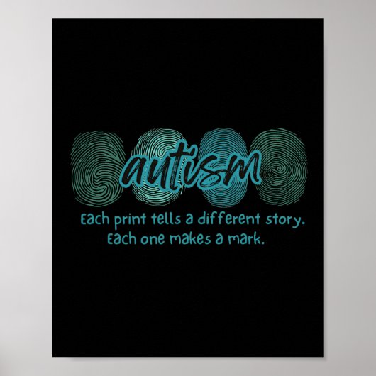 Fingerabdruck-Autismus-Bewusstsein Poster (Vorne)