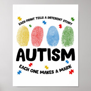 Fingerabdruck Autismus Jede Druckausgabe spricht e Poster