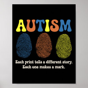 Fingerabdruck Autismus Jeder Abdruck erzählt eine Poster