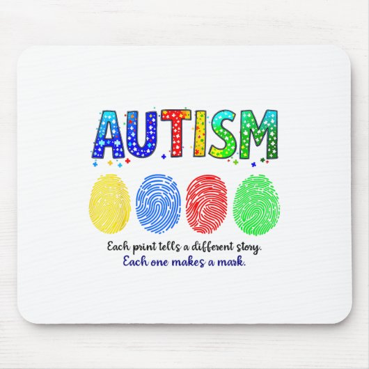 Fingerabdruck-Autismus Mousepad (Vorne)
