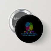 Fingerabdruck-Autismus-Shirt Button (Vorne & Hinten)
