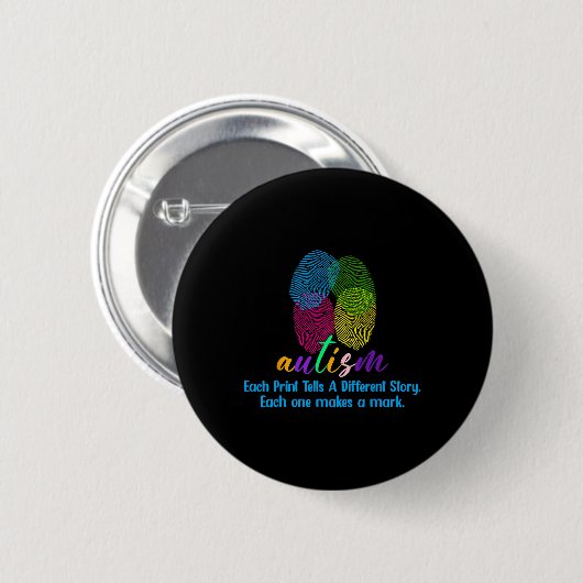 Fingerabdruck-Autismus-Shirt Button (Vorne & Hinten)