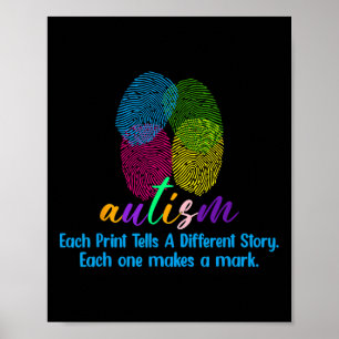 Fingerabdruck-Autismus-Shirt Poster
