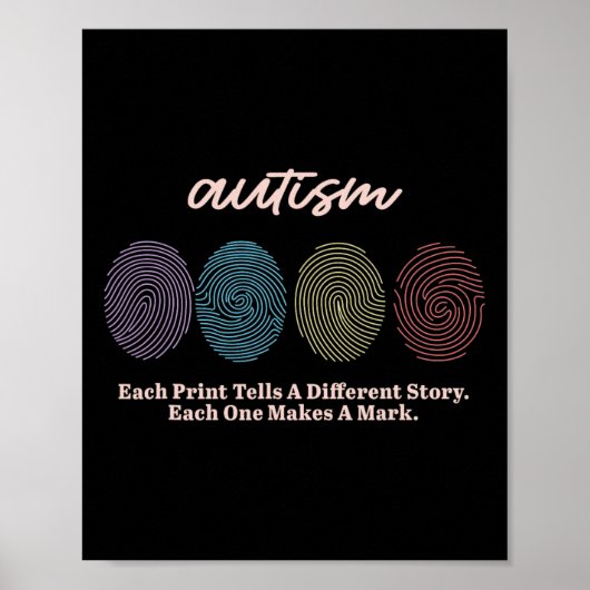 Fingerabdruck-Autismus-Shirts Poster (Vorne)