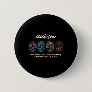 Fingerabdruck-Autismus-T-Shirts Button