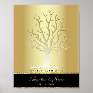 Fingerabdruck Baum Hochzeitsgästebuch Poster