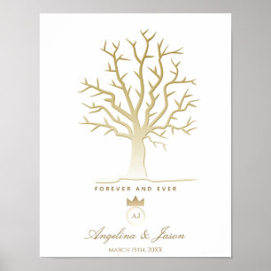 Fingerabdruck Baum Hochzeitsgästebuch Poster