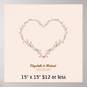 Fingerabdruck Baum Kranz Herz Budget Koralle Poster