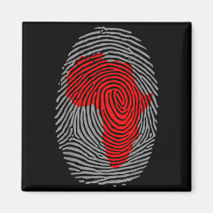 Fingerabdruck Black History Month Afro Afrikanisch Magnet