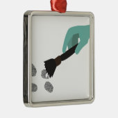 Fingerabdruck-Bürste Ornament Aus Metall (Rechts)