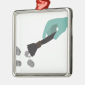 Fingerabdruck-Bürste Ornament Aus Metall (Links)