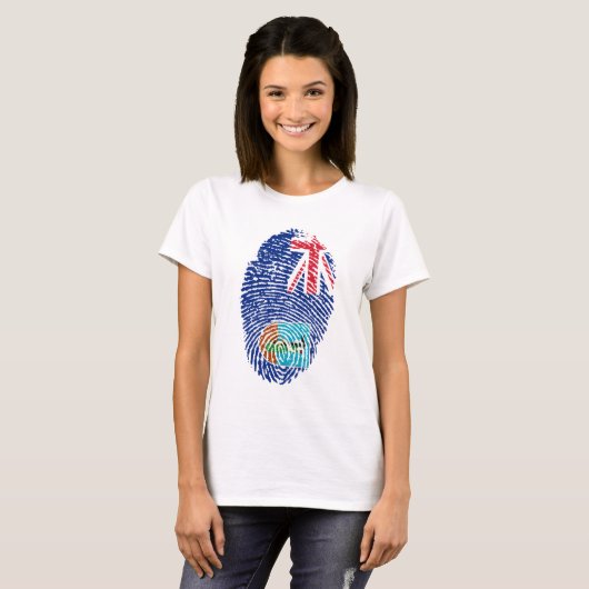 Fingerabdruck der Flagge Montserrat T-Shirt (Vorne ganz)