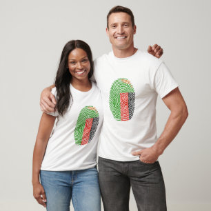 Fingerabdruck der Flagge Sambias T-Shirt