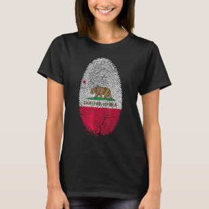 Fingerabdruck der kalifornischen Flagge in meiner T-Shirt