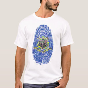 Fingerabdruck des Connecticut-Flag-Fingerabdruckda T-Shirt