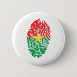 Fingerabdruck des Flaggenstaates von Burkina Faso Button