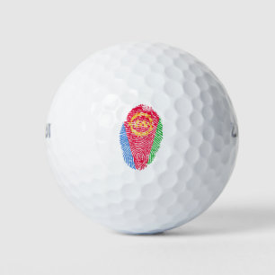 Fingerabdruck des Flaggenstaates von Eritrea Golfball