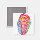 Fingerabdruck des Flaggenstaates von Eritrea Magnet (Vorderseite/Rückseite)