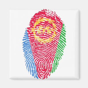 Fingerabdruck des Flaggenstaates von Eritrea Magnet