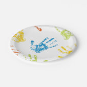 Fingerabdruck des Kindes Pappteller (Schrägansicht)