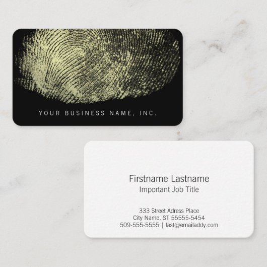 Fingerabdruck des rückwärts gerichteten Loop Visitenkarte (Vorne/Hinten)