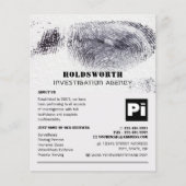 Fingerabdruck-Design, Privatdetektiv Flyer (Vorne)