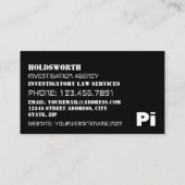 Fingerabdruck-Design, Privatdetektiv Visitenkarte (Rückseite)