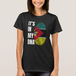 Fingerabdruck-DNA-Biometrie-Flag Mosambik T-Shirt