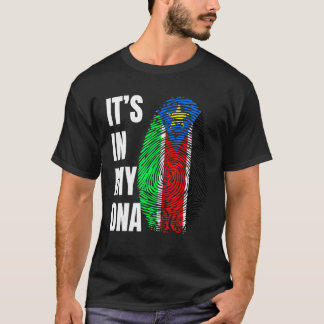 Fingerabdruck-DNA-Biometrie-Flag Südsudan T-Shirt