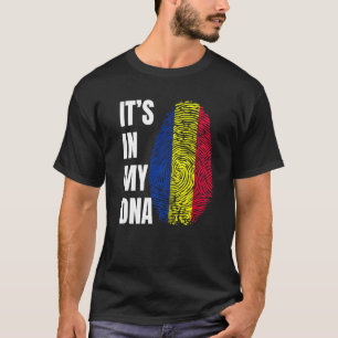 Fingerabdruck DNA Biometrie Flag Tschad T-Shirt
