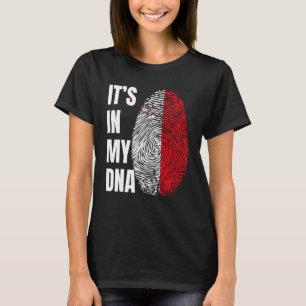 Fingerabdruck-DNA-Biometrie-Flagge Malta T-Shirt
