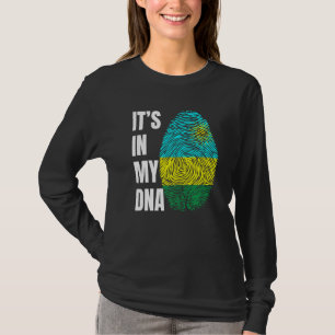 Fingerabdruck-DNA-Biometrie-Flagge Ruanda T-Shirt