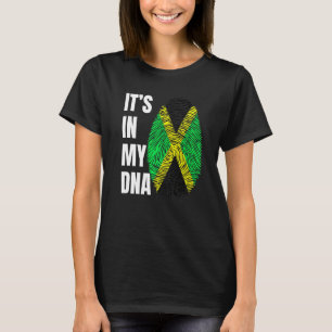 Fingerabdruck-DNA-Biometrie Jamaika-Flagge Jamaika T-Shirt
