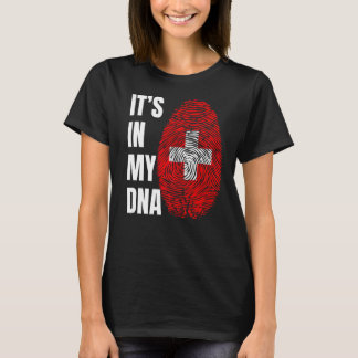 Fingerabdruck DNA Biometrie Schweizer Flagge Schwe T-Shirt