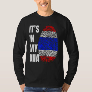 Fingerabdruck-DNA-Biometrie-Thai-Fahne-Thailand T-Shirt