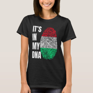 Fingerabdruck DNA Biometrie Ungarische Flagge T-Shirt