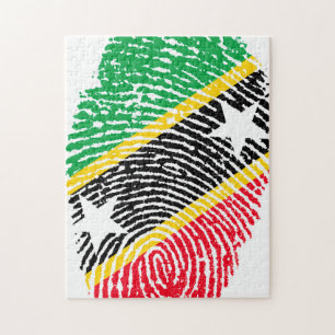 Fingerabdruck-Flagge von Saint Kitts. Puzzle