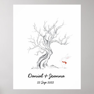Fingerabdruck-Gästebuch Baum Daumenabdruck Baum 20 Poster